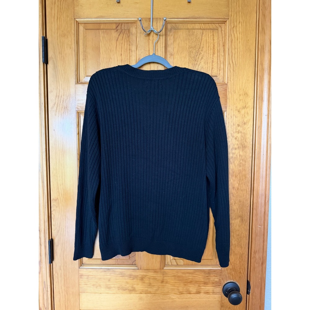 Alfred Dunner Vintage Black Cable Knit Button Front Cardigan Sweater Womens L - Picture 6 of 6